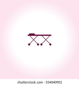 Hospital Bed Vector Icon.