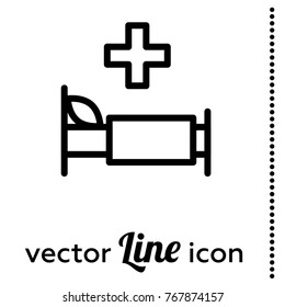 hospital bed vector icon