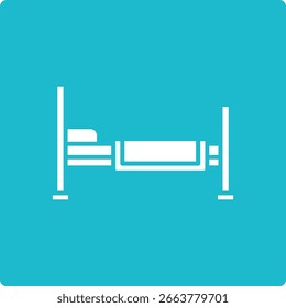Krankenhausbett, Vektorsymbol. Kann für Druck-, Mobil- und Web-Anwendungen verwendet werden.