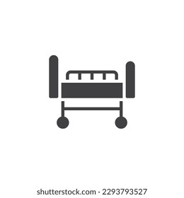 Hospital bed vector icon. filled flat sign for mobile concept and web design. Medical stretcher bed glyph icon. Symbol, logo illustration. Vector graphics