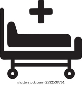 hospital bed vector icon illustration.