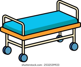 hospital bed vector icon illustration.