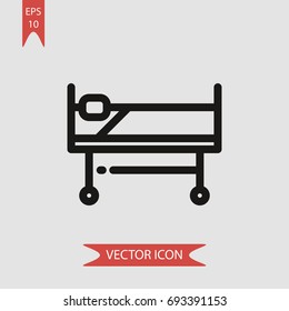 Hospital bed vector icon, illustration symbol
