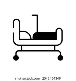 Ilustração de stock do ícone do vetor da cama do hospital