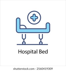 Hospital Bed vector icon stock illustration