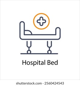 Hospital Bed vector icon stock illustration