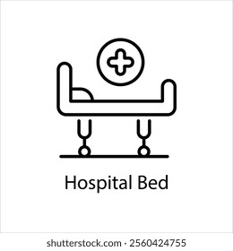 Hospital Bed vector icon stock illustration