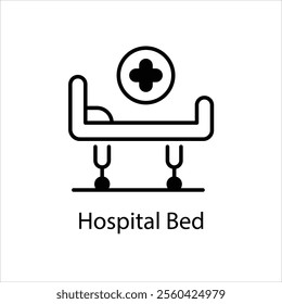 Hospital Bed vector icon stock illustration