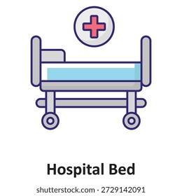 Icono del Vector de la cama del hospital que puede modificar o editar fácilmente

