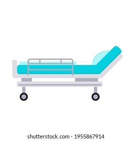 Hospital bed vector. Hospital bed on white background.