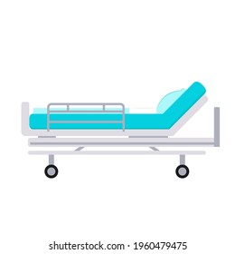 Hospital bed vector. Hospital bed on white background.