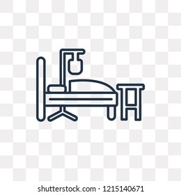Hospital bed vector outline icon isolated on transparent background, high quality linear Hospital bed transparency concept can be used web and mobile