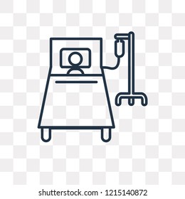 Hospital bed vector outline icon isolated on transparent background, high quality linear Hospital bed transparency concept can be used web and mobile