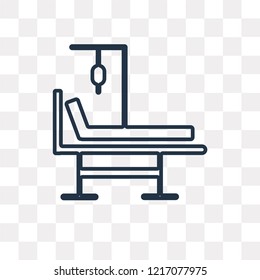 Hospital bed vector outline icon isolated on transparent background, high quality linear Hospital bed transparency concept can be used web and mobile