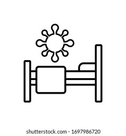  Hospital Bed vector outline illustration. covid-19 EPS 10