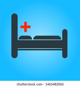 Hospital bed vector. Hospital ward