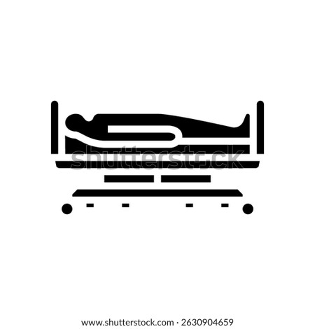 hospital bed white sheet mortality glyph icon vector. hospital bed white sheet mortality sign. isolated symbol illustration