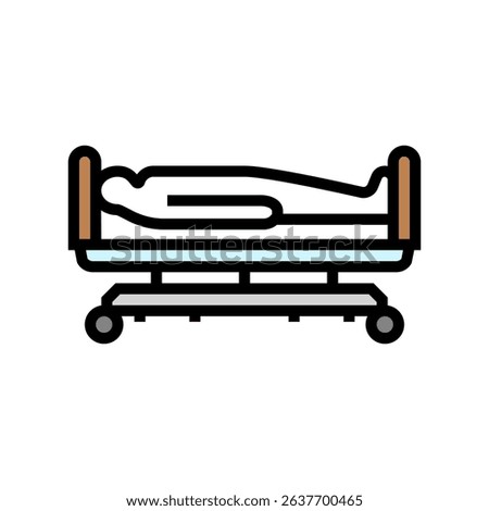hospital bed white sheet mortality color icon vector. hospital bed white sheet mortality sign. isolated symbol illustration