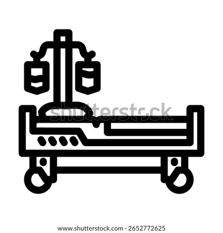 hospital bed white sheet mortality line icon vector. hospital bed white sheet mortality sign. isolated contour symbol black illustration
