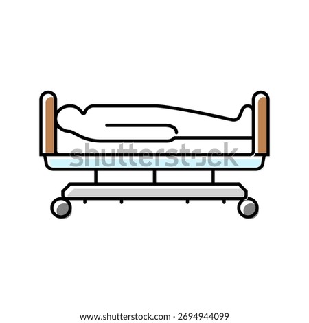 hospital bed white sheet mortality color icon vector. hospital bed white sheet mortality sign. isolated symbol illustration