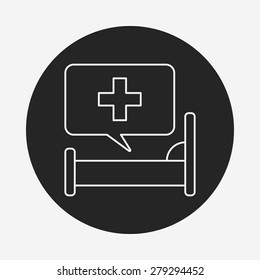 hospital beds line icon