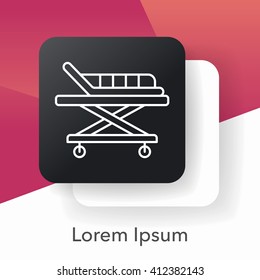 hospital beds line icon