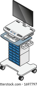 A Hospital Bedside ICU Monitoring Workstation.