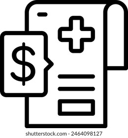 Hospital Bill Icon. Medical Expense Icon