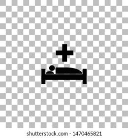 Hospital. Black flat icon on a transparent background. Pictogram for your project