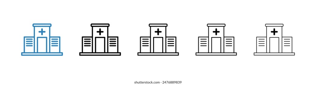 Icono de Vector blanco y negro del hospital
