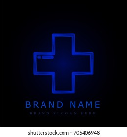 Hospital blue chromium metallic logo