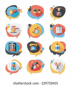hospital bubble speech banner design flat background set, eps10