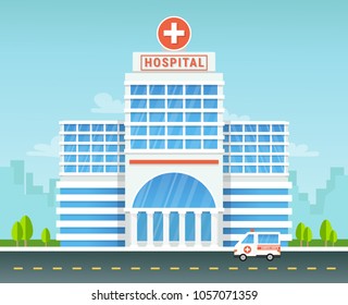 Hospital Building Healthcare Medical Diagnostics Ambulance Stock Vector ...