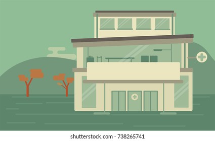 Hospital building background vector illustration