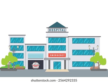 hospital building cartoon vector element design template 