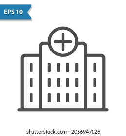 Hospital Building, Clinic Icon. Professional, pixel perfect icon, EPS 10 format.