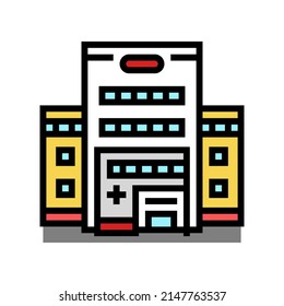 hospital building color icon vector. hospital building sign. isolated symbol illustration
