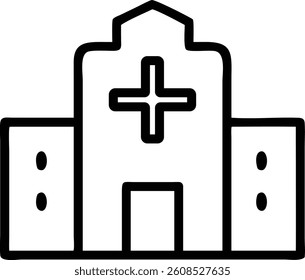 Hospital building editable outline icon design.