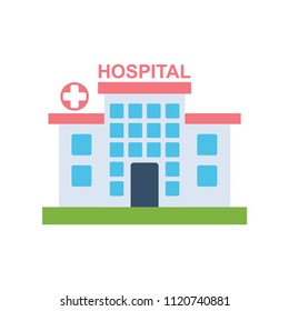 hospital building flat icon