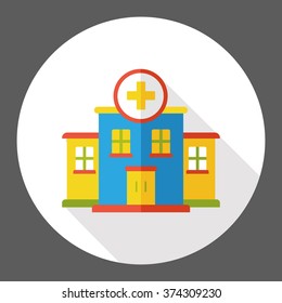 hospital building flat icon