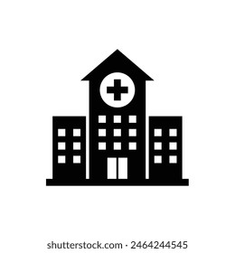 Hospital building flat icon. Hospital icon design vector template