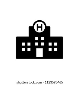 Hospital building flat icon vector design.