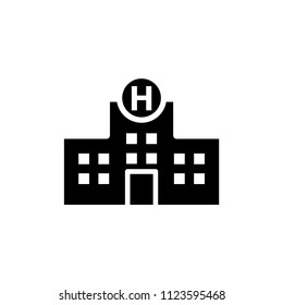 Hospital building flat icon vector design.