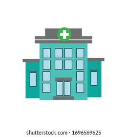 hospital building flat icon vector illustration on white background