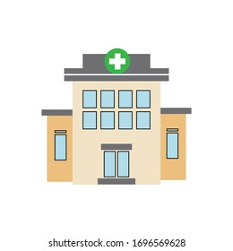 hospital building flat icon vector illustration on white background