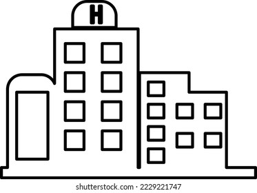 Construcción de hospitales diseño vectorial de icono plano sobre fondo blanco..eps
