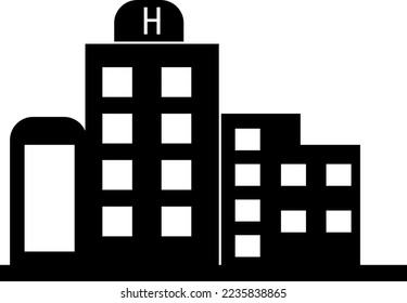 Construcción de hospitales diseño vectorial de icono plano sobre fondo blanco..eps
