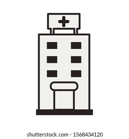 hospital building flat style icon vector illustration design