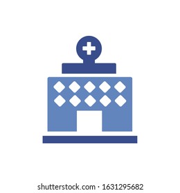 hospital building flat style icon vector illustration design