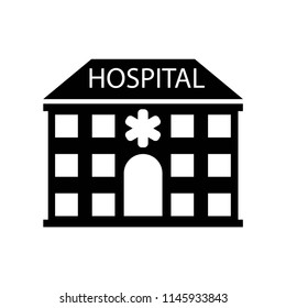 Hospital building front icon vector icon. Simple element illustration. Hospital building front symbol design. Can be used for web and mobile.